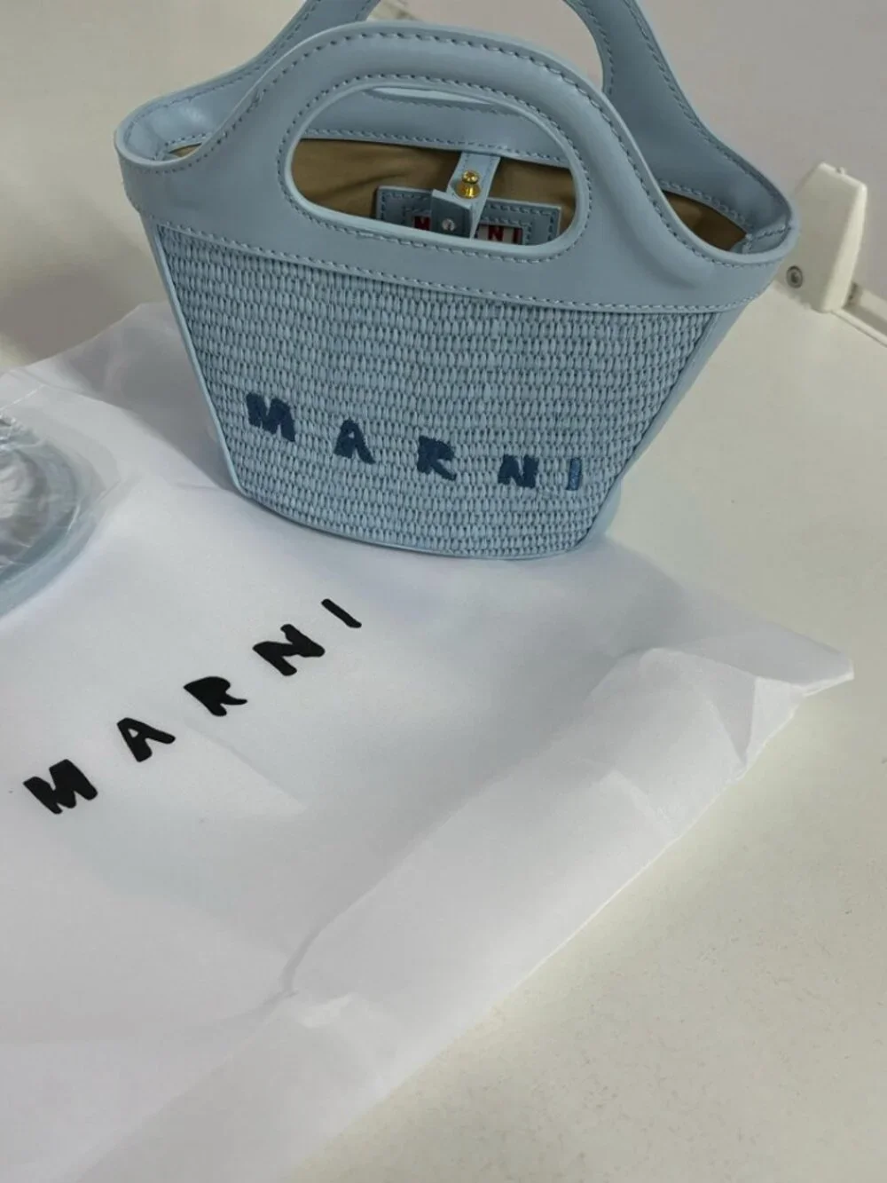 ☺️Marni☺️ Blue - Woven Basket - Mini Market Basket